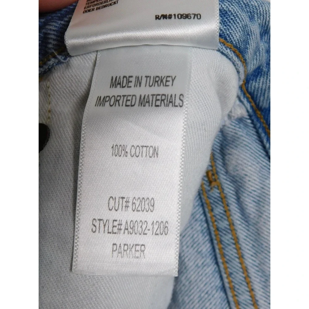 AGOLDE Parker Vintage Cut Off Short Light Wash Distressed Denim Size 24